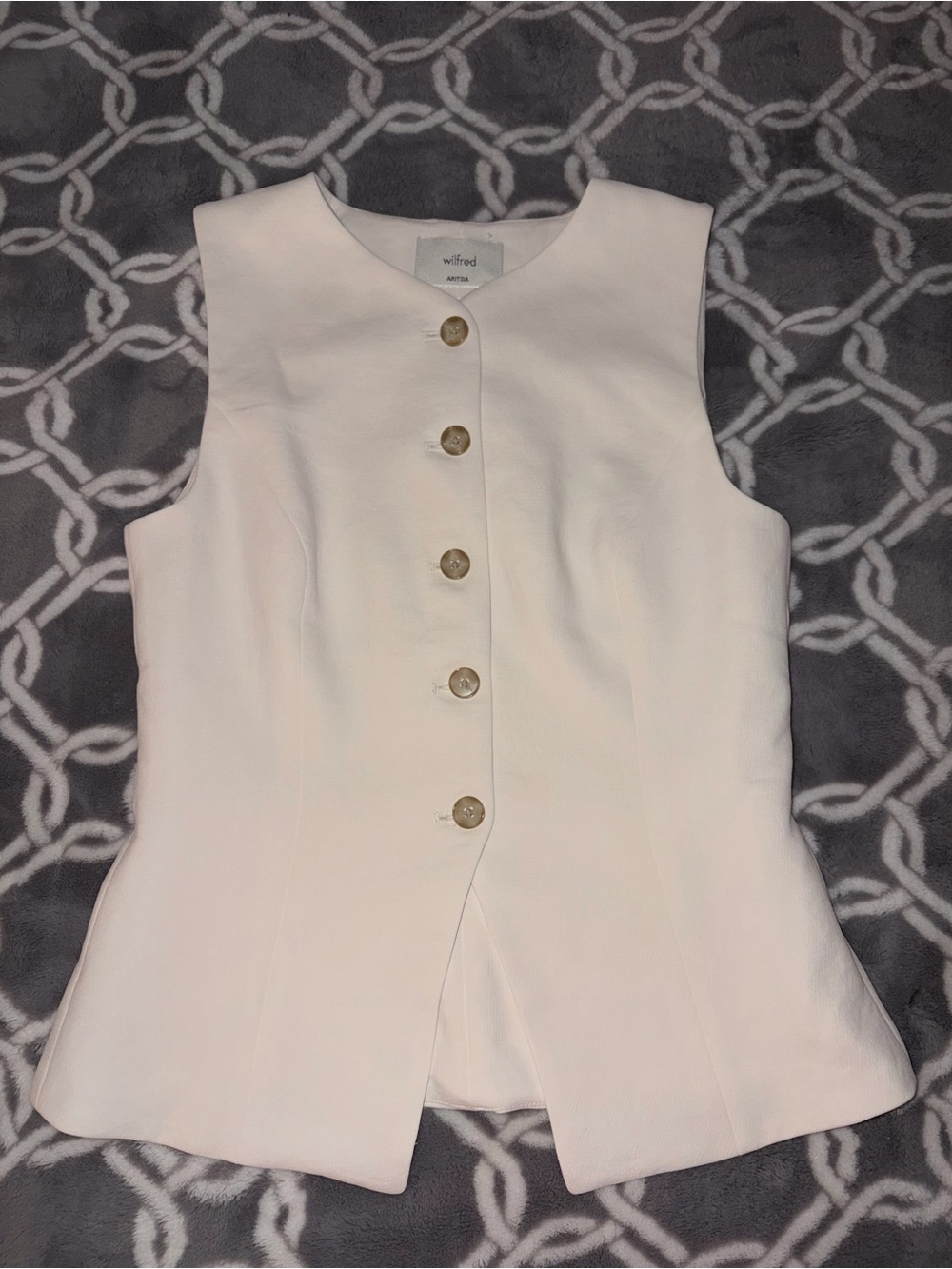 Aritzia Wilfred “Regal” Vest Top - Crepette, Light Birch